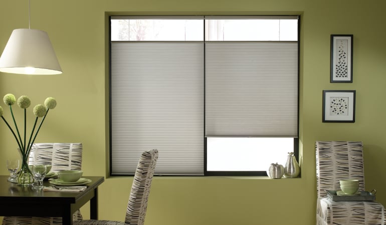 Cellular shades in a Hartford dining room